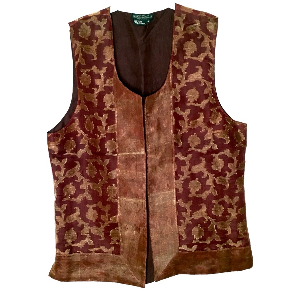 J. Peterman Company Silk Vest EUC